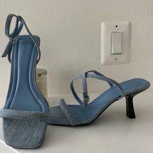 Stylish Blue Denim Women's Heels